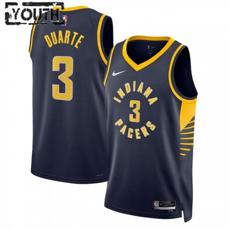 Indiana Pacers Chris Duarte 3 Nike 2022-23 Icon Edition Navy Lasten Pelipaidat Swingman